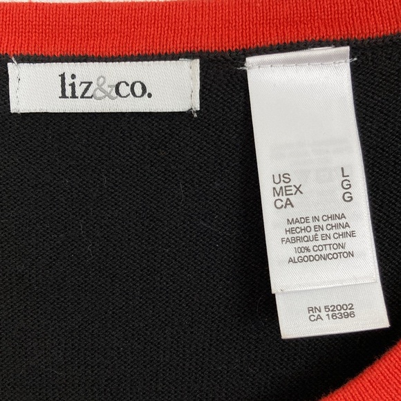 Liz & Co Argyle Scoop Neck Short Sleeve Sweater Size M/L - Picture 3 of 9